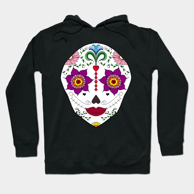 Mexican Sugar Skull Hoodie by alexbookpages